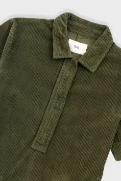 A-Line Zip Dress - Olive Cord