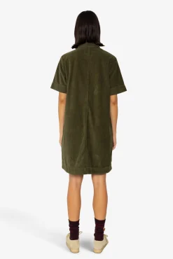 A-Line Zip Dress - Olive Cord