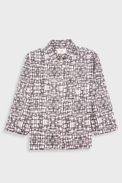 Archive Shirt - Black Ecru Maze Print