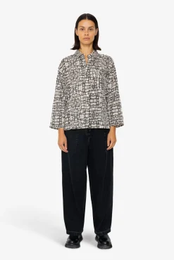 Archive Shirt - Black Ecru Maze Print