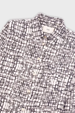 Archive Shirt - Black Ecru Maze Print