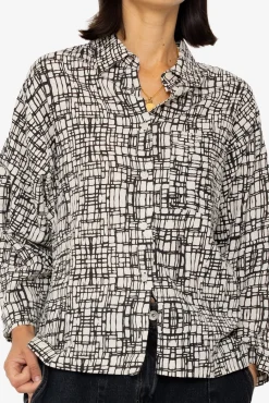 Archive Shirt - Black Ecru Maze Print