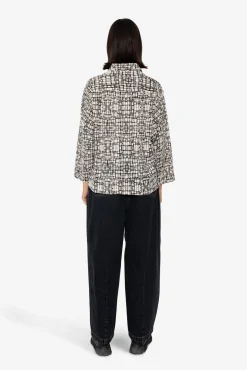Archive Shirt - Black Ecru Maze Print