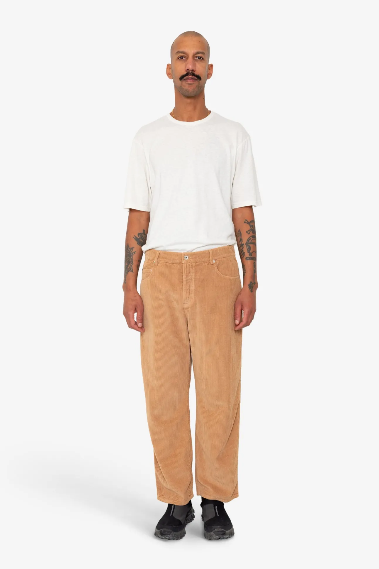 Barrel Leg Trouser - Mink Chunky Cord