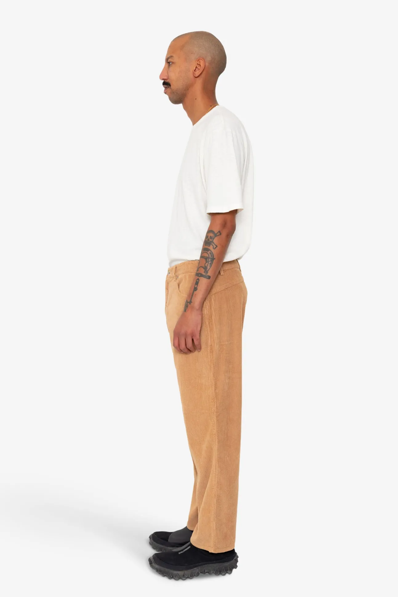 Barrel Leg Trouser - Mink Chunky Cord