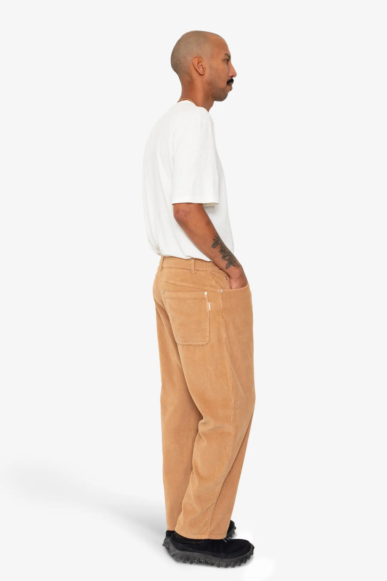 Barrel Leg Trouser - Mink Chunky Cord