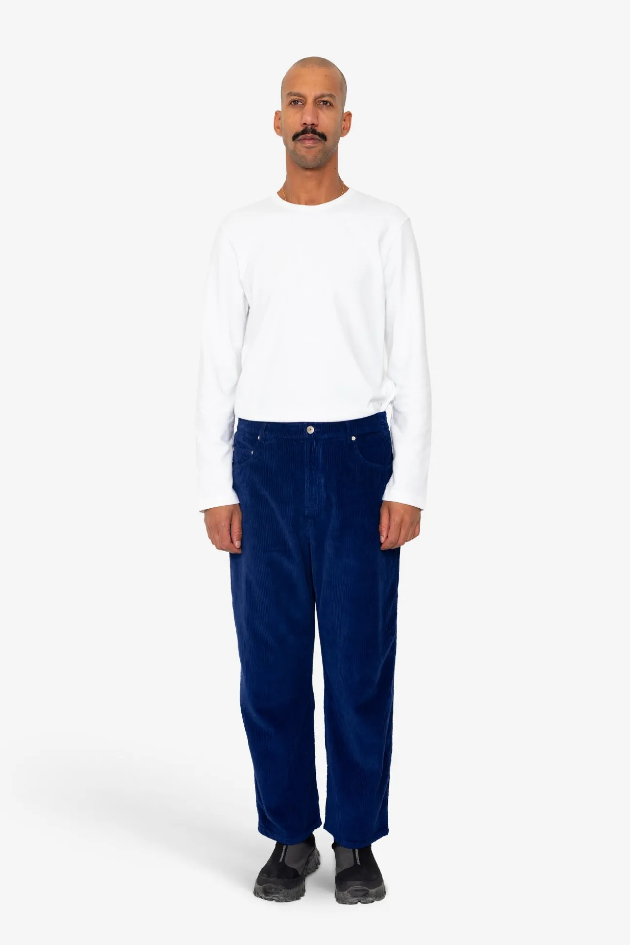 Barrel Leg Trouser - Rich Navy Chunky Cord
