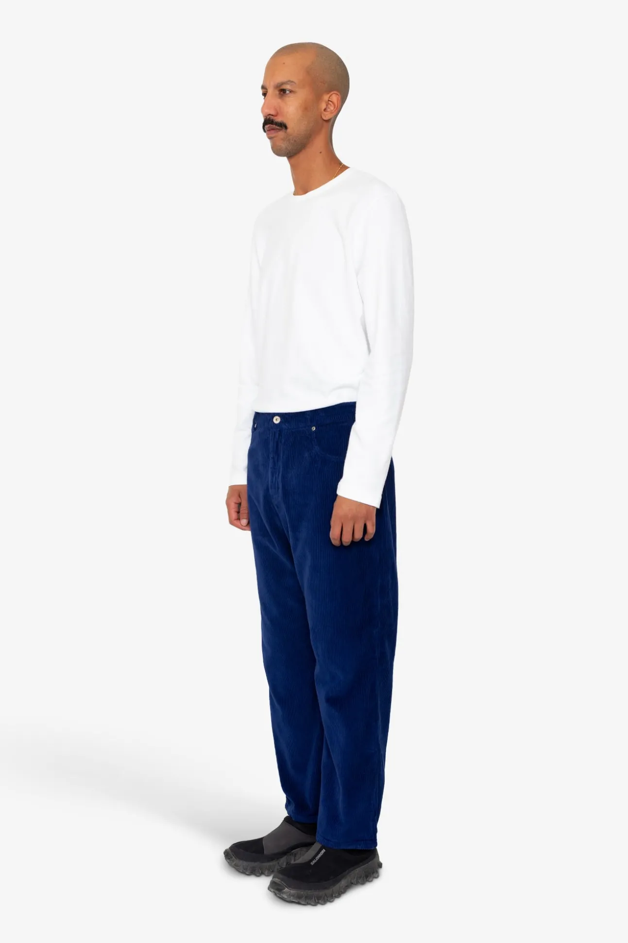 Barrel Leg Trouser - Rich Navy Chunky Cord