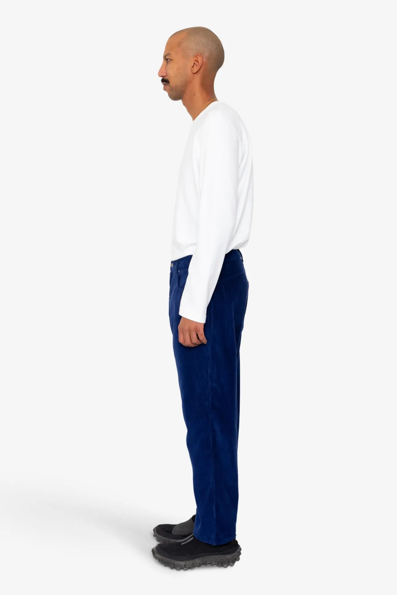 Barrel Leg Trouser - Rich Navy Chunky Cord