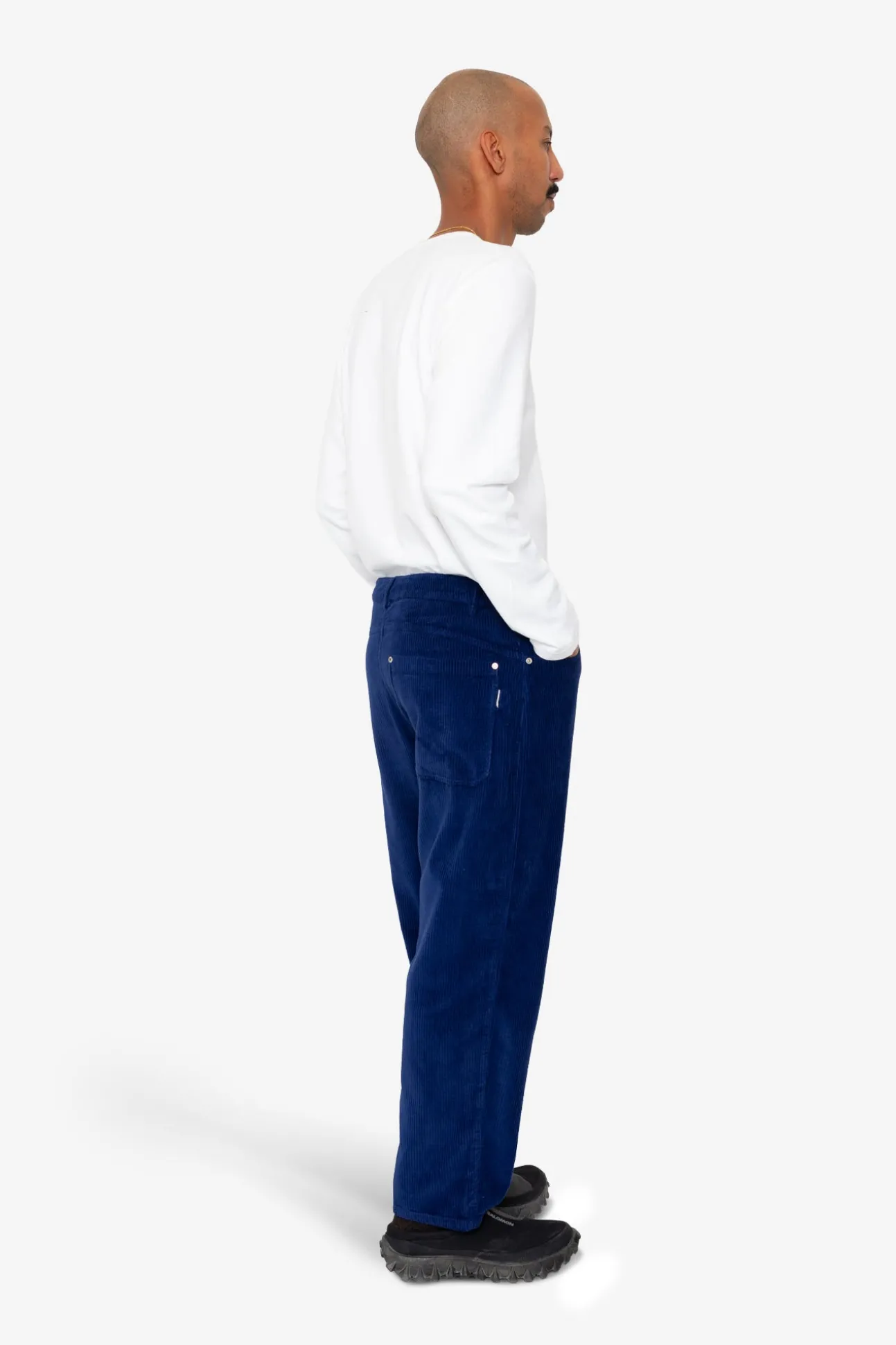 Barrel Leg Trouser - Rich Navy Chunky Cord