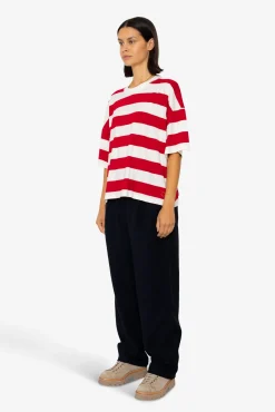 Boyfriend T-Shirt - Carnation Stripe
