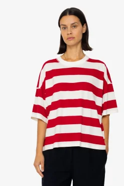 Boyfriend T-Shirt - Carnation Stripe