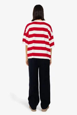 Boyfriend T-Shirt - Carnation Stripe