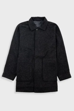 Car Coat - Charcoal Wool Twill