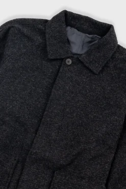 Car Coat - Charcoal Wool Twill
