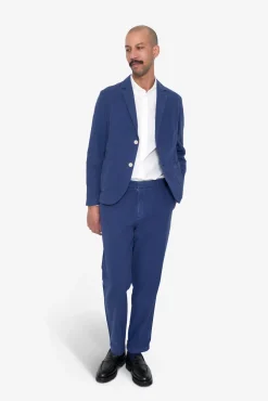 Cotton Linen Blazer - Deep Blue