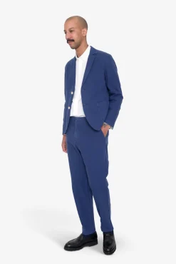 Cotton Linen Blazer - Deep Blue