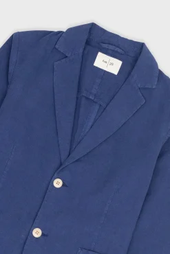 Cotton Linen Blazer - Deep Blue