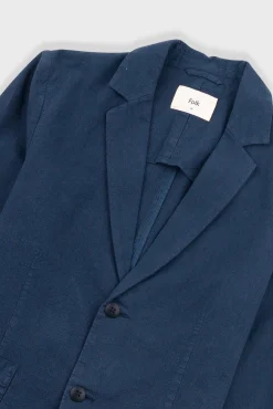 Cotton Linen Blazer - Navy