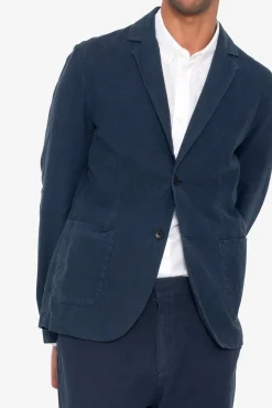 Cotton Linen Blazer - Navy