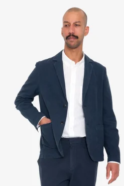 Cotton Linen Blazer - Navy