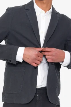 Cotton Linen Blazer - Soft Black