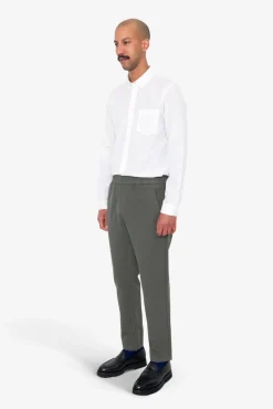 Cotton Linen Trouser - Dark Sage