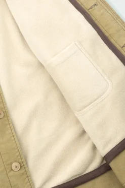 Detachable Liner Car Coat - Fossil Slub