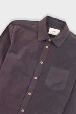 Direction Babycord Shirt - Black Grape