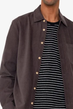 Direction Babycord Shirt - Black Grape