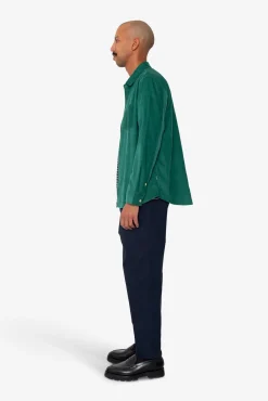Direction Babycord Shirt - Phthalo Green