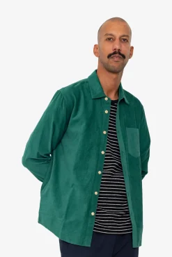 Direction Babycord Shirt - Phthalo Green