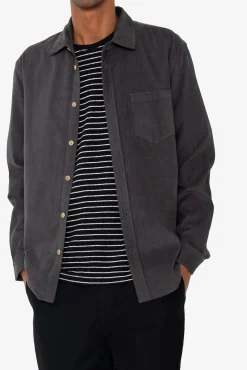 Direction Babycord Shirt - Charcoal