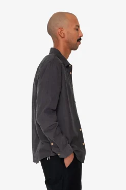 Direction Babycord Shirt - Charcoal