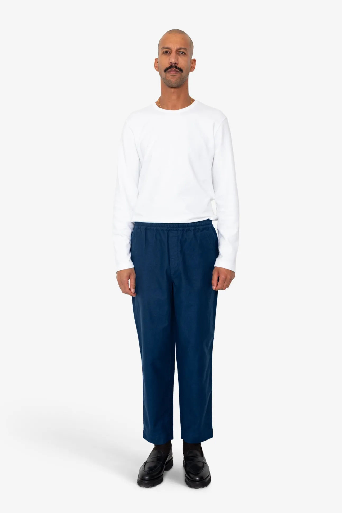 Drawcord Assembly Pant - Mid Blue Moleskin