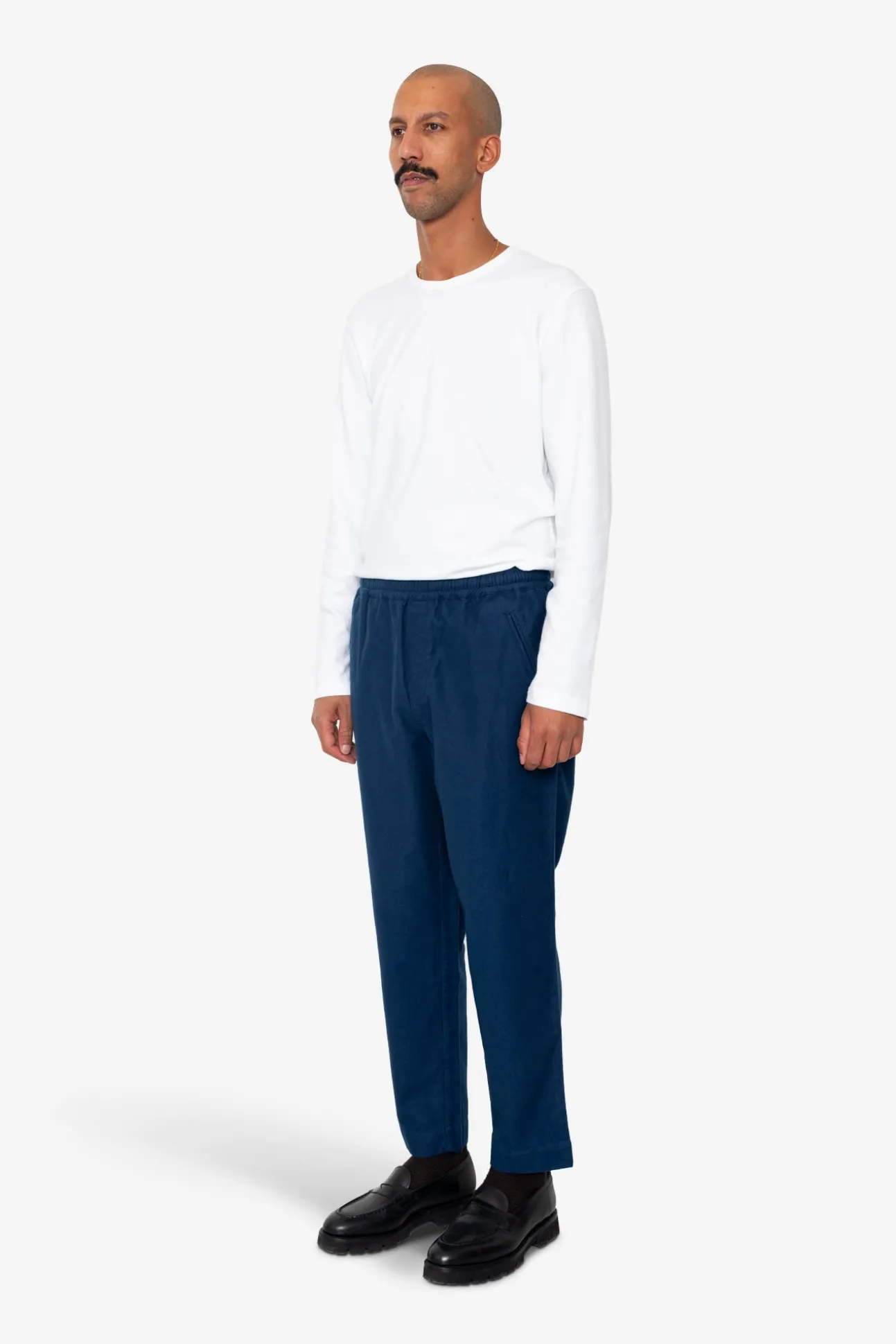 Drawcord Assembly Pant - Mid Blue Moleskin