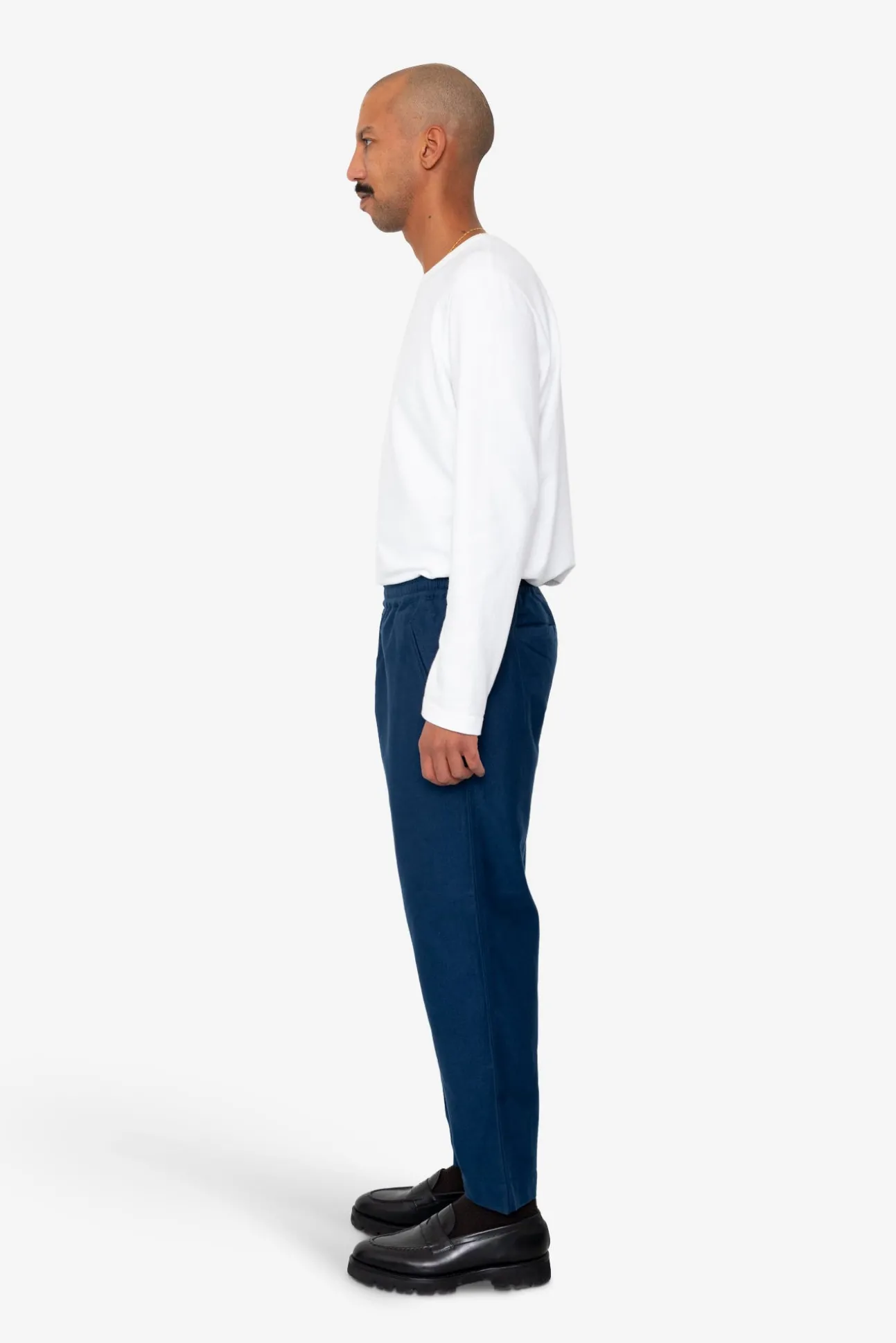 Drawcord Assembly Pant - Mid Blue Moleskin