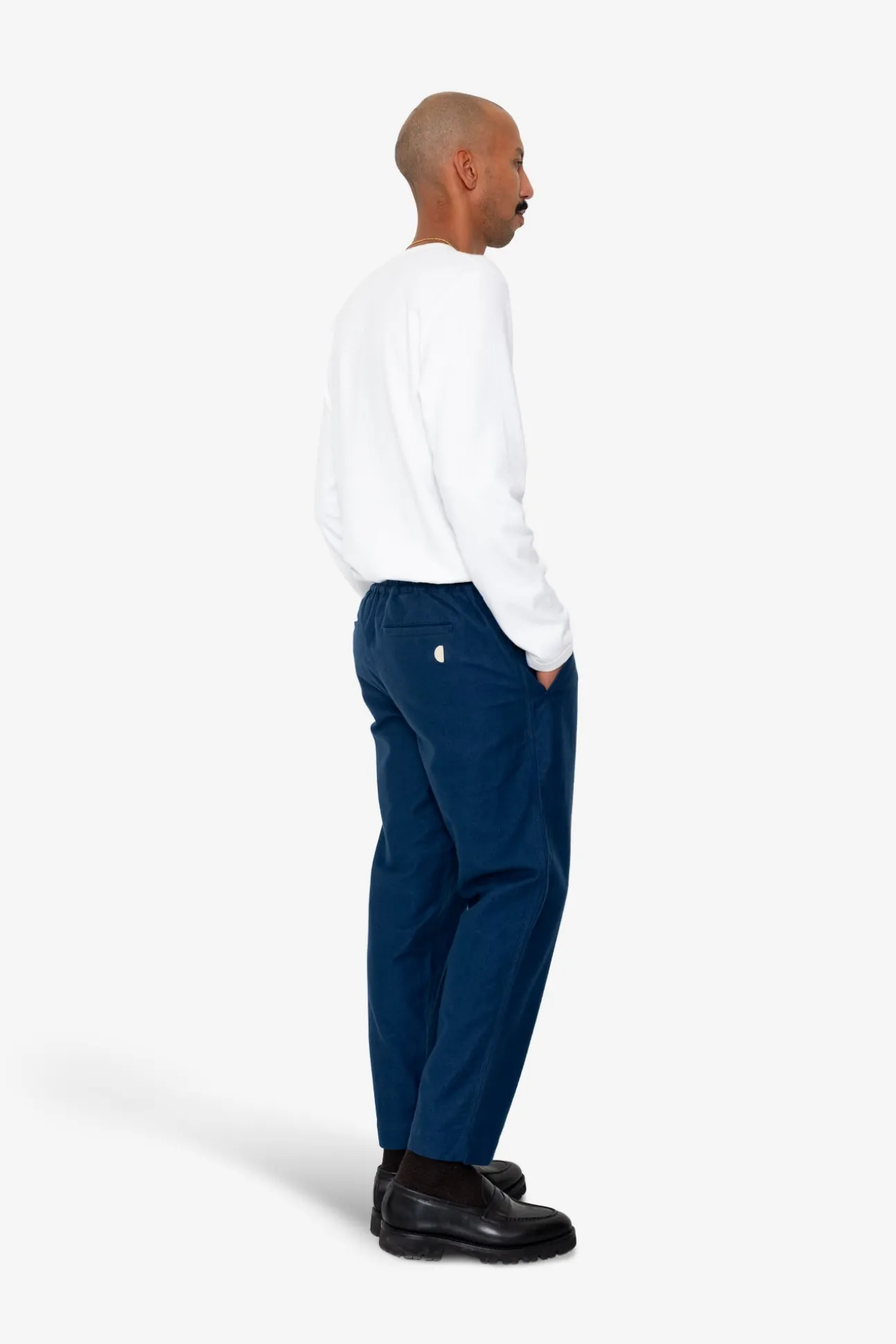 Drawcord Assembly Pant - Mid Blue Moleskin