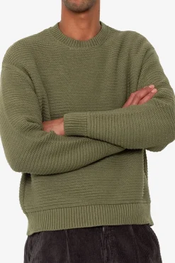 Drop Shoulder Crew - Olive
