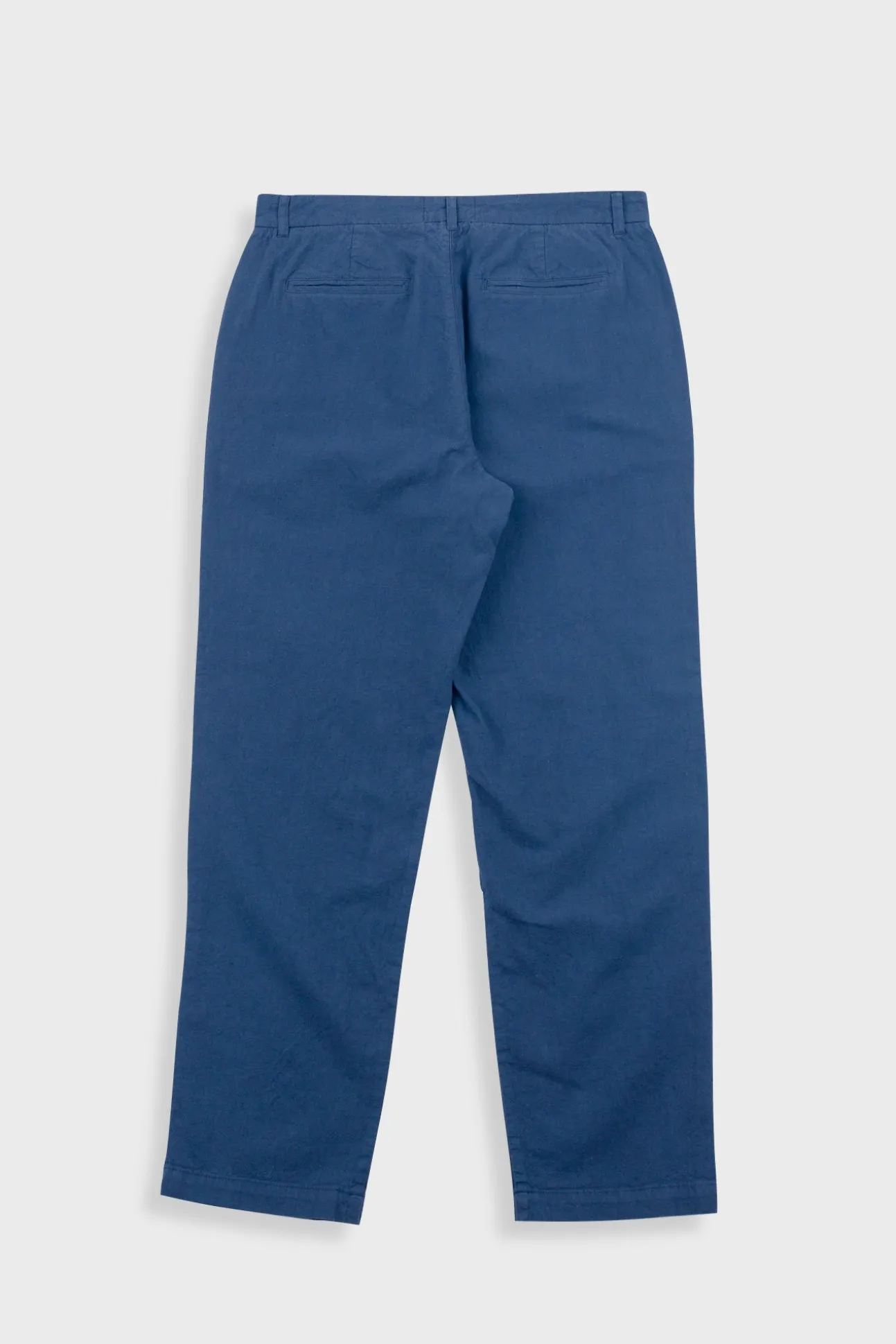 Fixed Waistband Cotton Linen Trouser - Soft Navy
