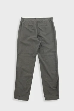 Fixed Waistband Cotton Linen Trouser - Dark Sage