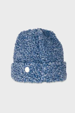 Fleece Beanie - Soft Blue Curly Wool