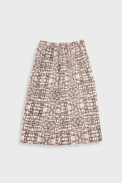 Full Seam Skirt - Black Ecru Maze Print