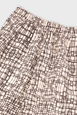 Full Seam Skirt - Black Ecru Maze Print