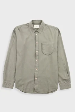 Herringbone Curve Shirt - Olive