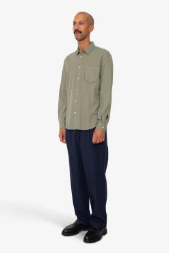 Herringbone Curve Shirt - Olive