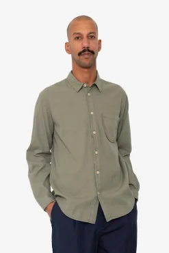 Herringbone Curve Shirt - Olive