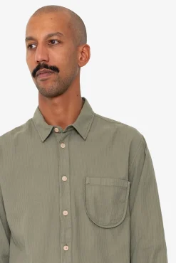 Herringbone Curve Shirt - Olive