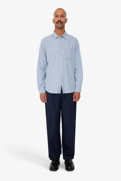 Herringbone Curve Shirt - Soft Blue
