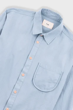 Herringbone Curve Shirt - Soft Blue